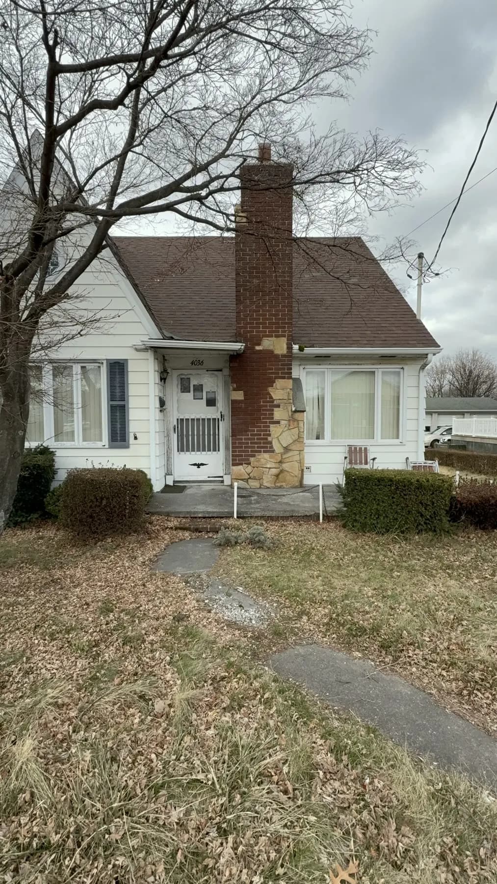 Front exterior of 4036 Birney Ave, Moosic PA, renovation in progress